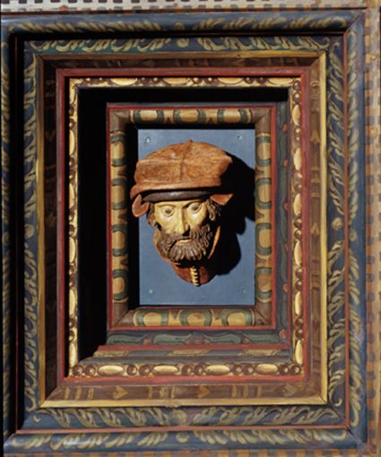 Decoration of the ceiling in the Deputies Chamber in Wawel Royal Castle (one of the so-called 'Wawel heads'), fragment, made by Sebastian Tauberach (1535), reconstructed in the 20th century, photo: courtesy of the Wawel Royal Castle